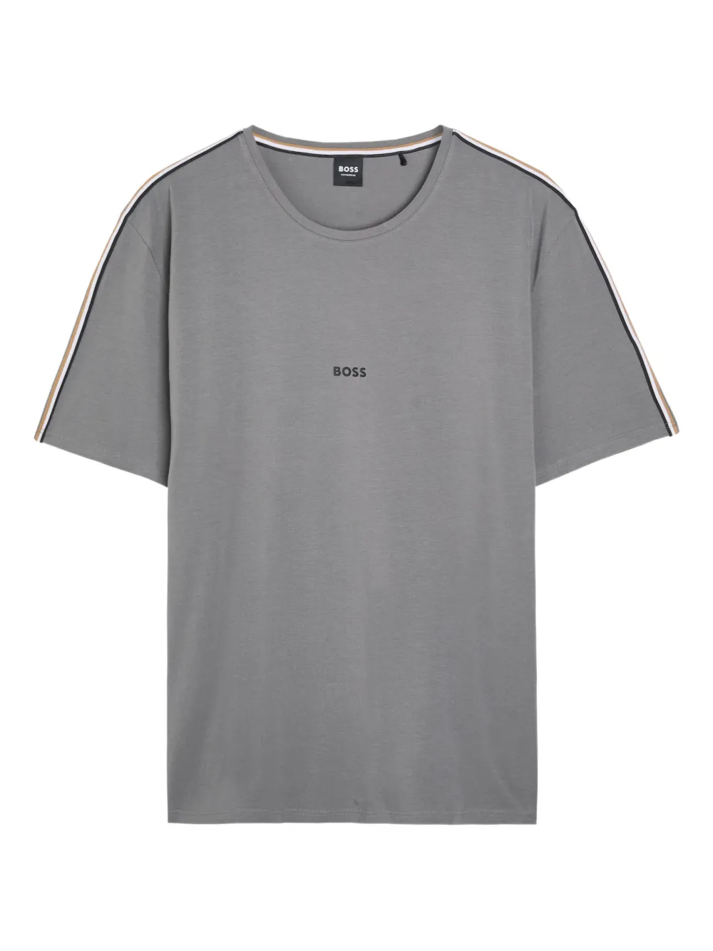 Hugo Boss Stripe-detail T-shirt In Gray