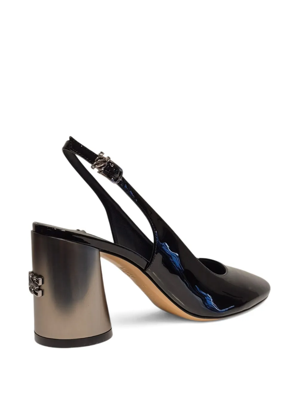 Casadei 80 mm slingback pumps met blokhak Zwart