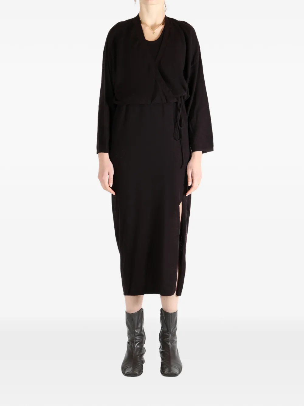 YANGKEHAN wrap split dress - Paars