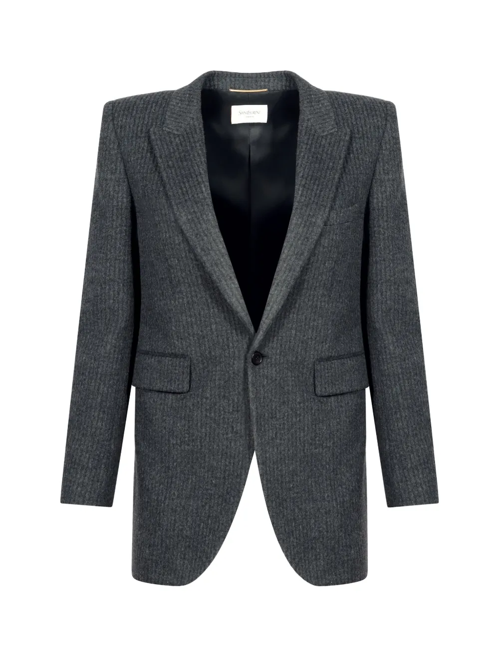 Saint Laurent Single-breasted Blazer In Gray