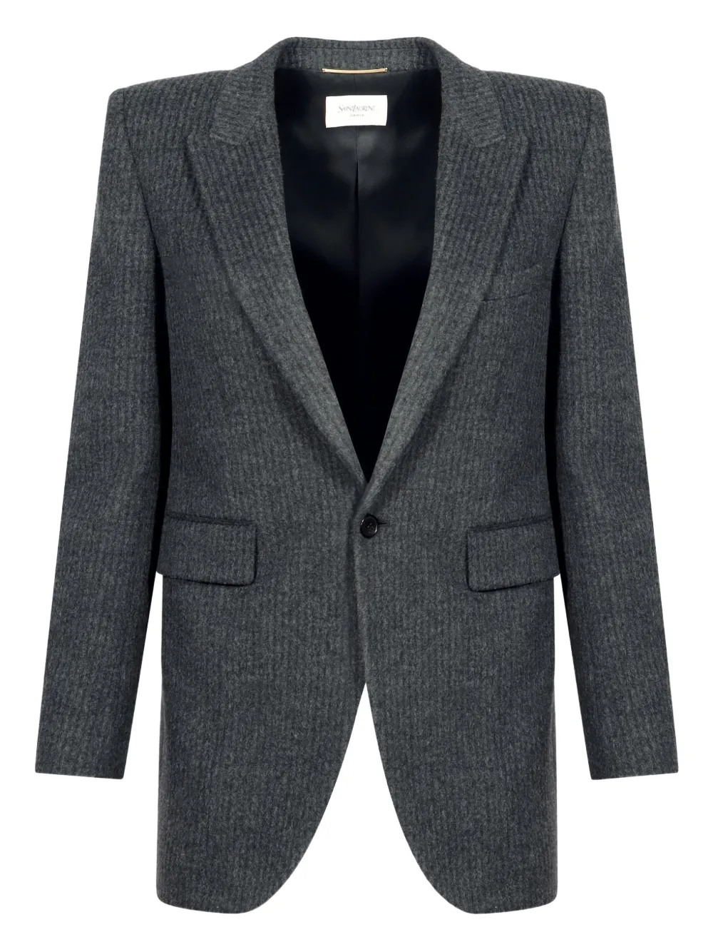 Saint Laurent Single-breasted Blazer In Gray