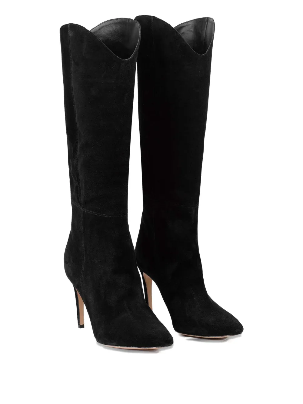 Ginissima 95mm Milla V-cut Knee Boots In Black