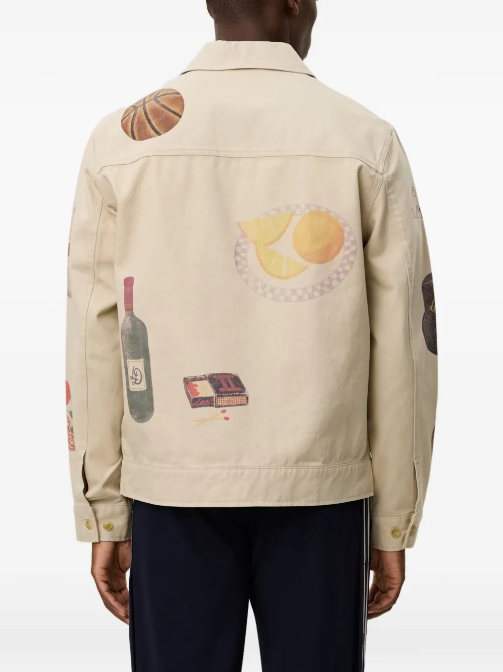 Les Deux Robert Allover Print Twill Jacket In Multi