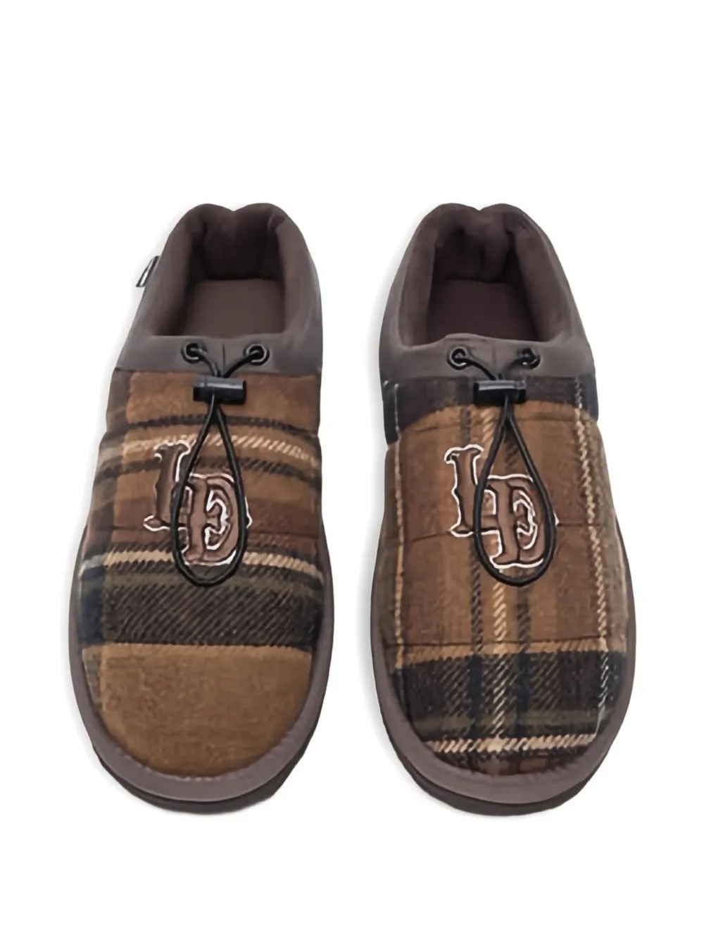 Les Deux Geruite slippers Bruin