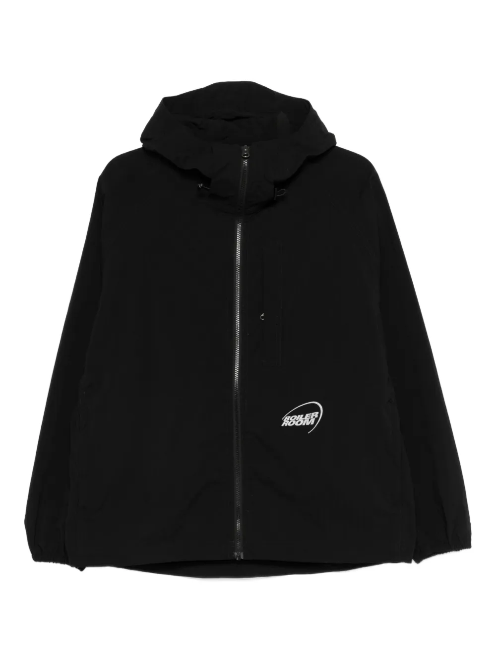 Boiler Room Packable hooded zip jacket | Black | Image 1