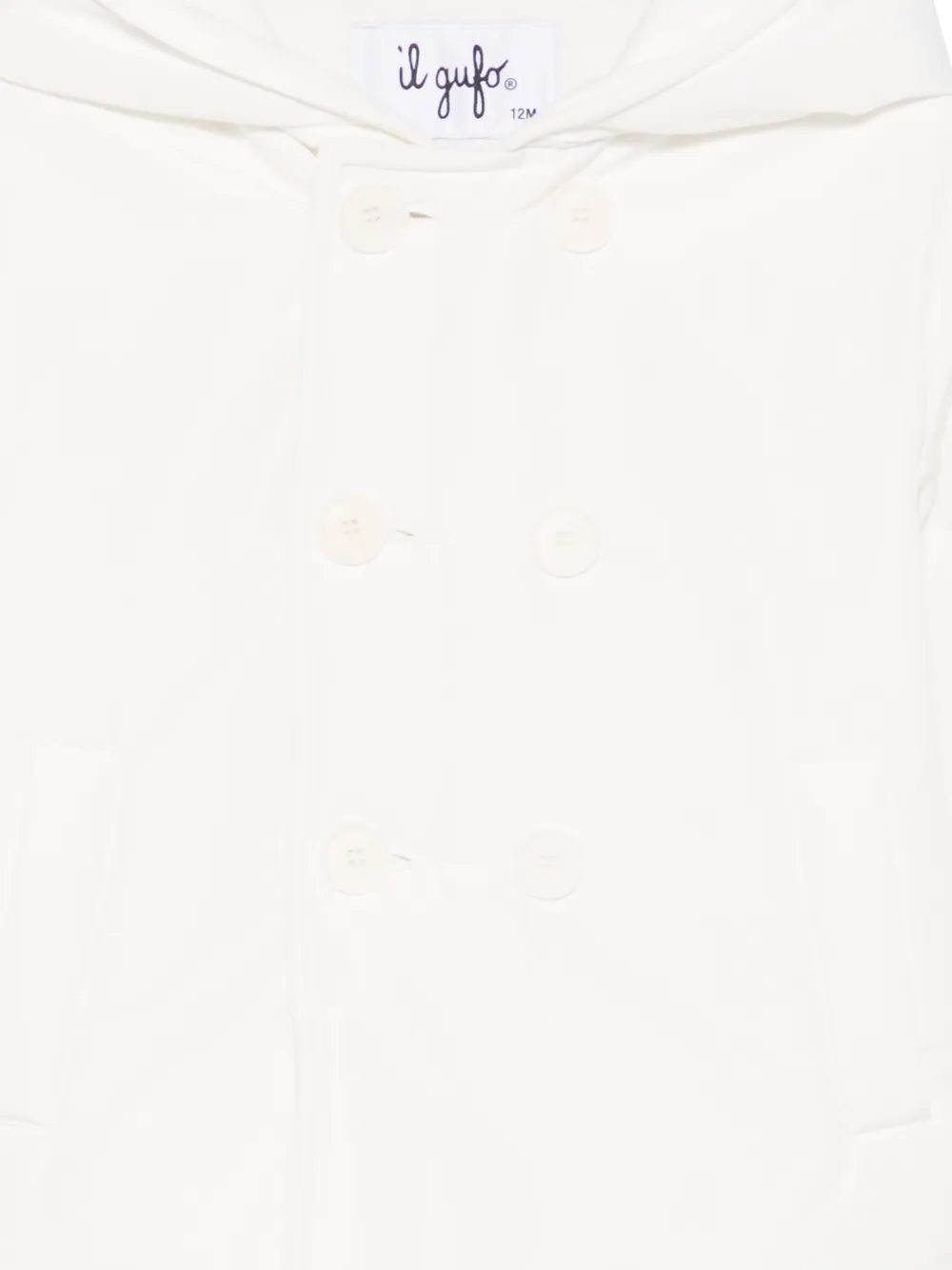 Il Gufo Hooded Buttoned Coat In White