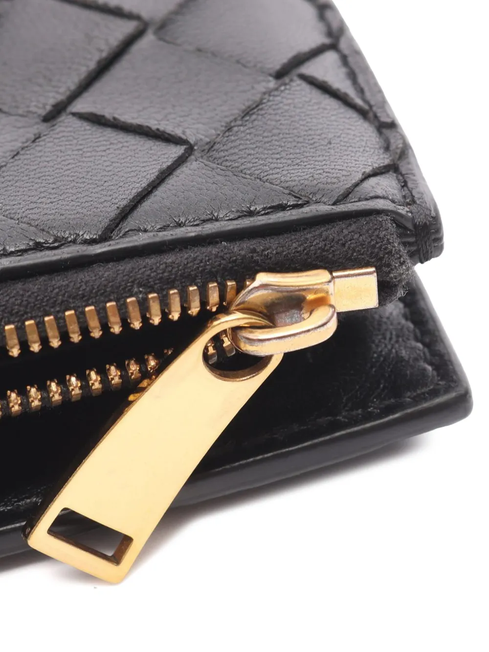 Pre-owned Bottega Veneta 2012-2025 Nappa Intrecciato Bi-fold Wallet Small Wallets In Black