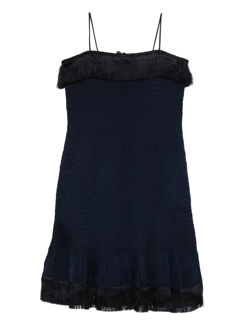 By Malene Birger Frange Tassel Mini Dress In Black