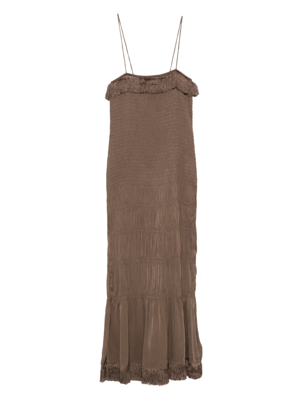 By Malene Birger Nova fringed maxi dress - Brown