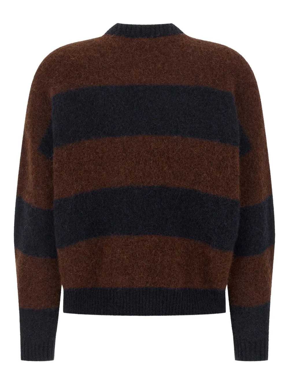 Weekend Max Mara Striped Crew Neck Long Sleeve Sweater In Brown