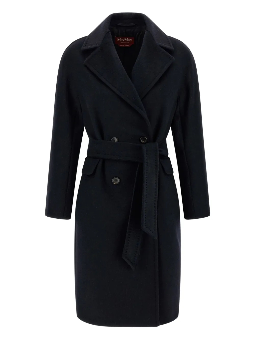 Max Mara Studio Panteon Double-breasted Coat In Blue