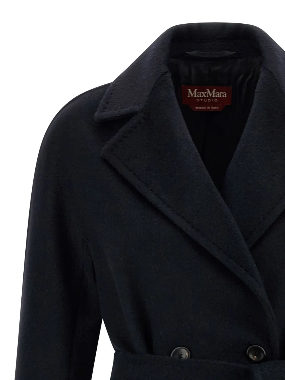 Max Mara Studio Panteon Double-breasted Coat In Blue
