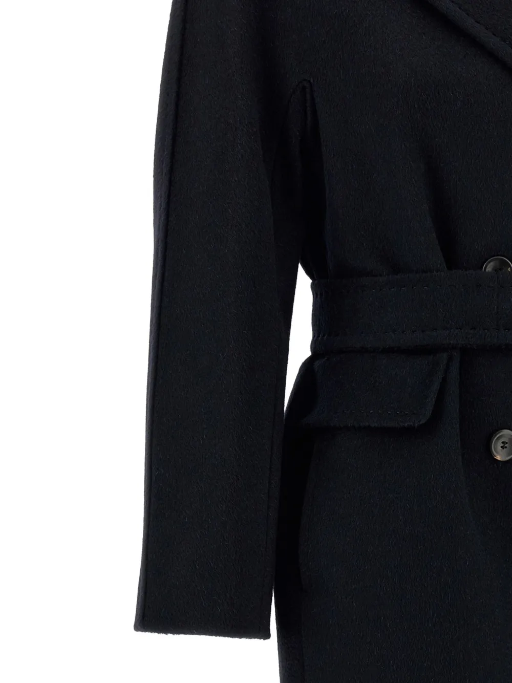 Max Mara Studio Panteon Double-breasted Coat In Blue