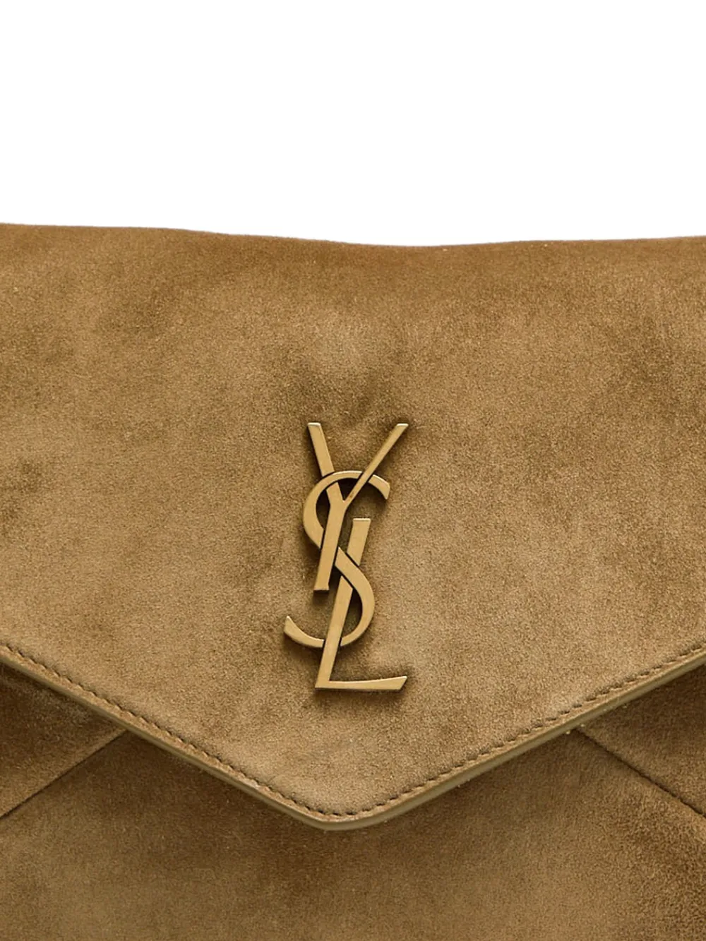 Saint Laurent Envelop clutch met logoplakkaat - Bruin