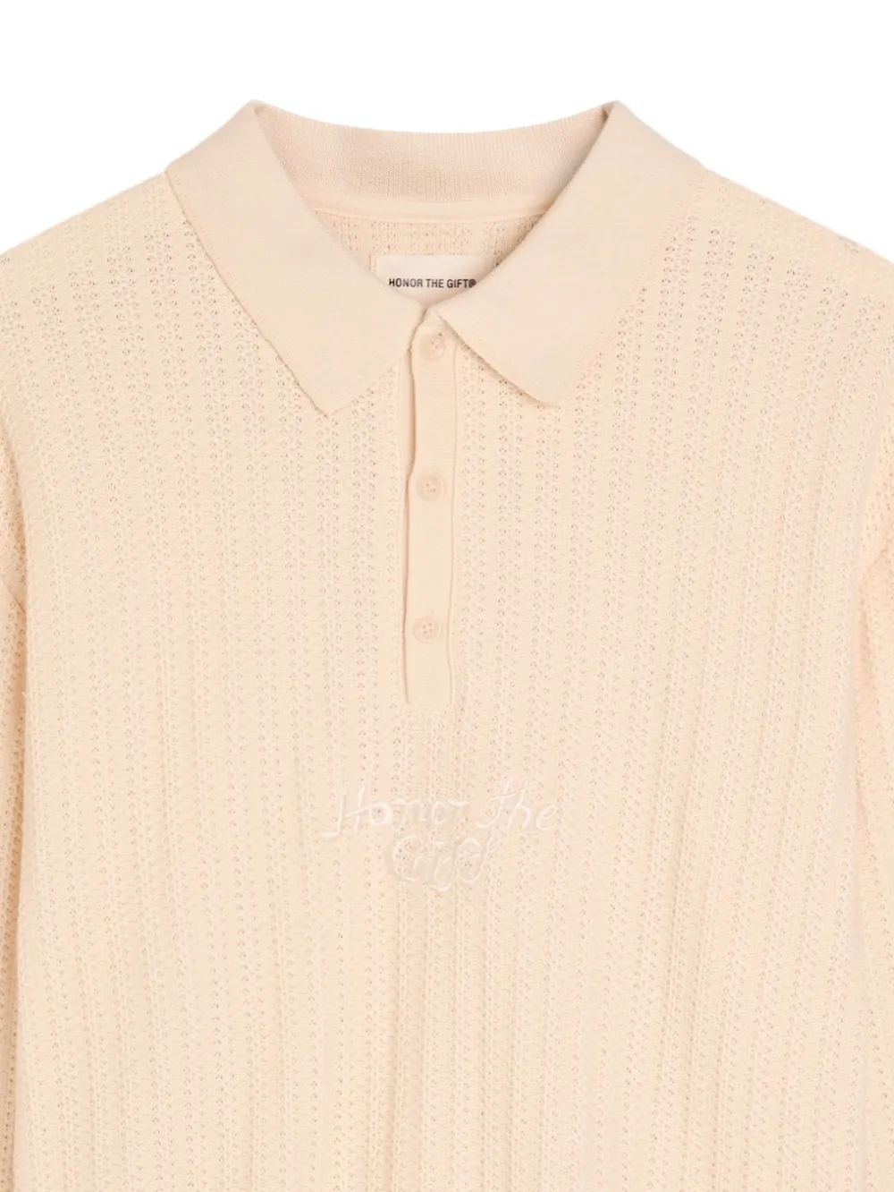 Honor The Gift Poloshirt met lange mouwen - Beige