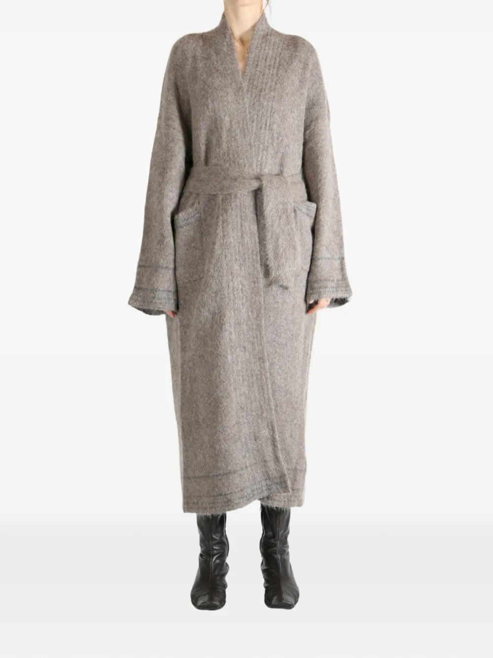 YANGKEHAN Belted Coat - Grijs