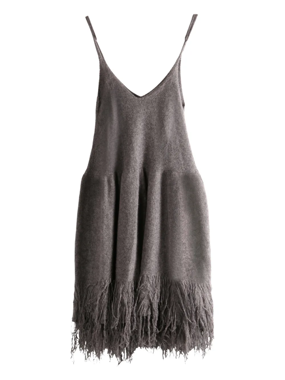 Yangkehan Fringed Dress In Gray