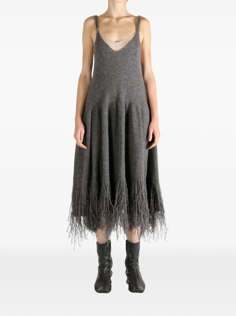 YANGKEHAN fringed dress - Grijs