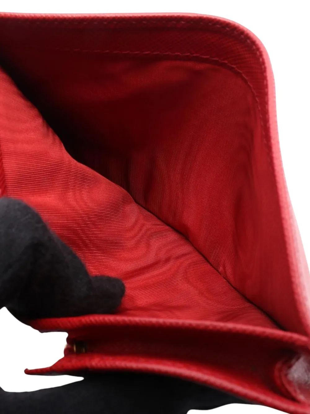 Pre-owned Prada 2010-2025 Saffiano Wallet Small Wallets In Red