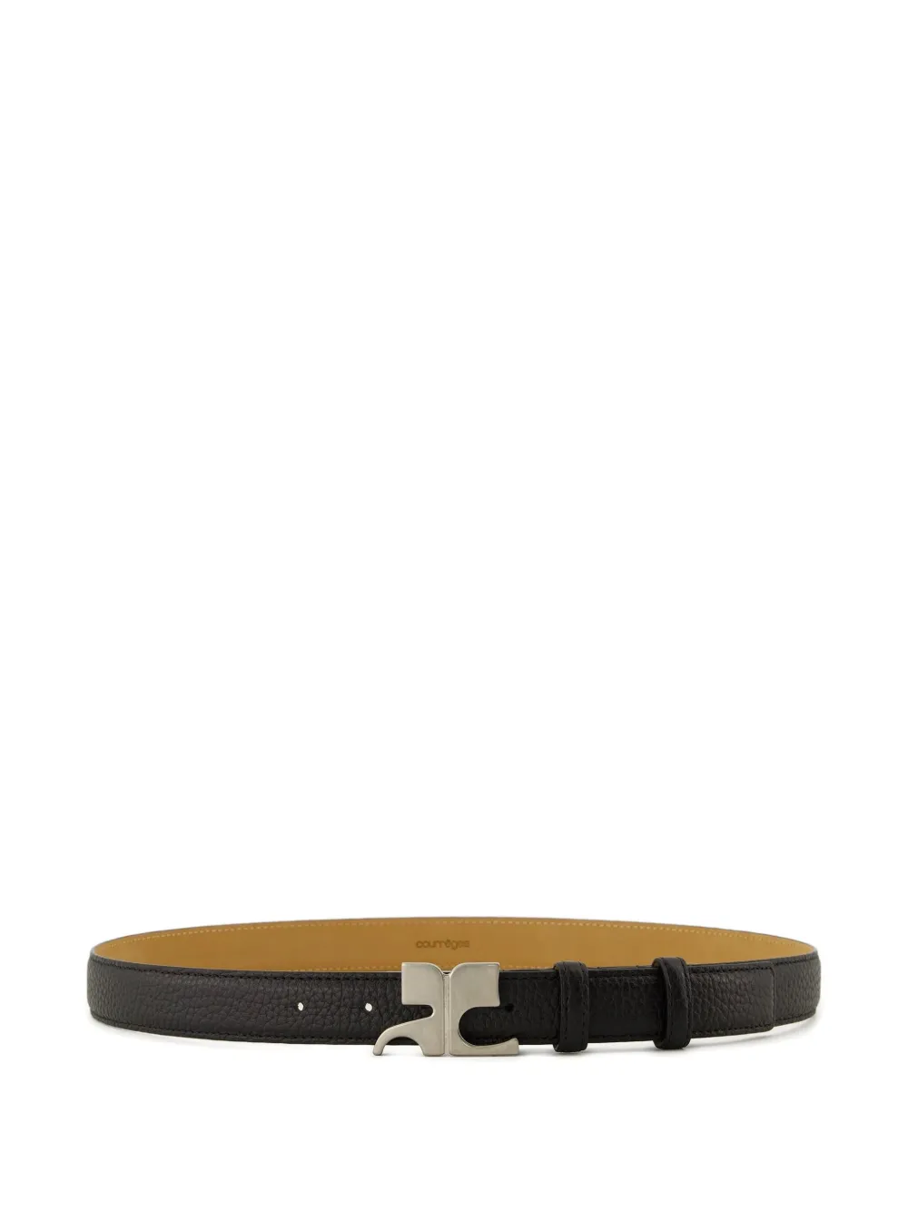Courrèges logo-buckle leather belt - ブラック Courrèges logo-buckle leather belt - ブラック