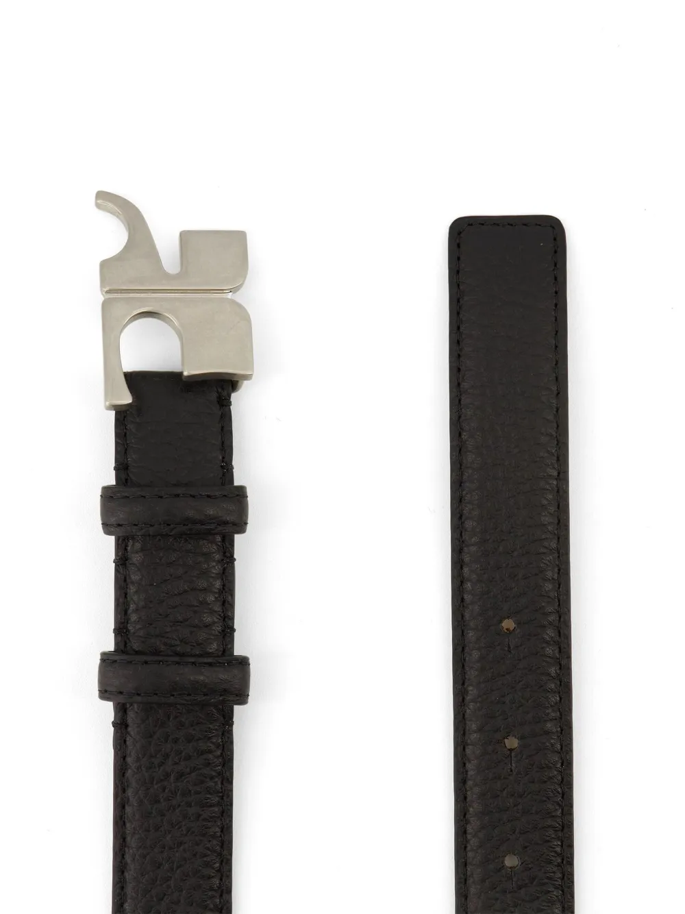 Courrèges Leren riem met logogesp Zwart