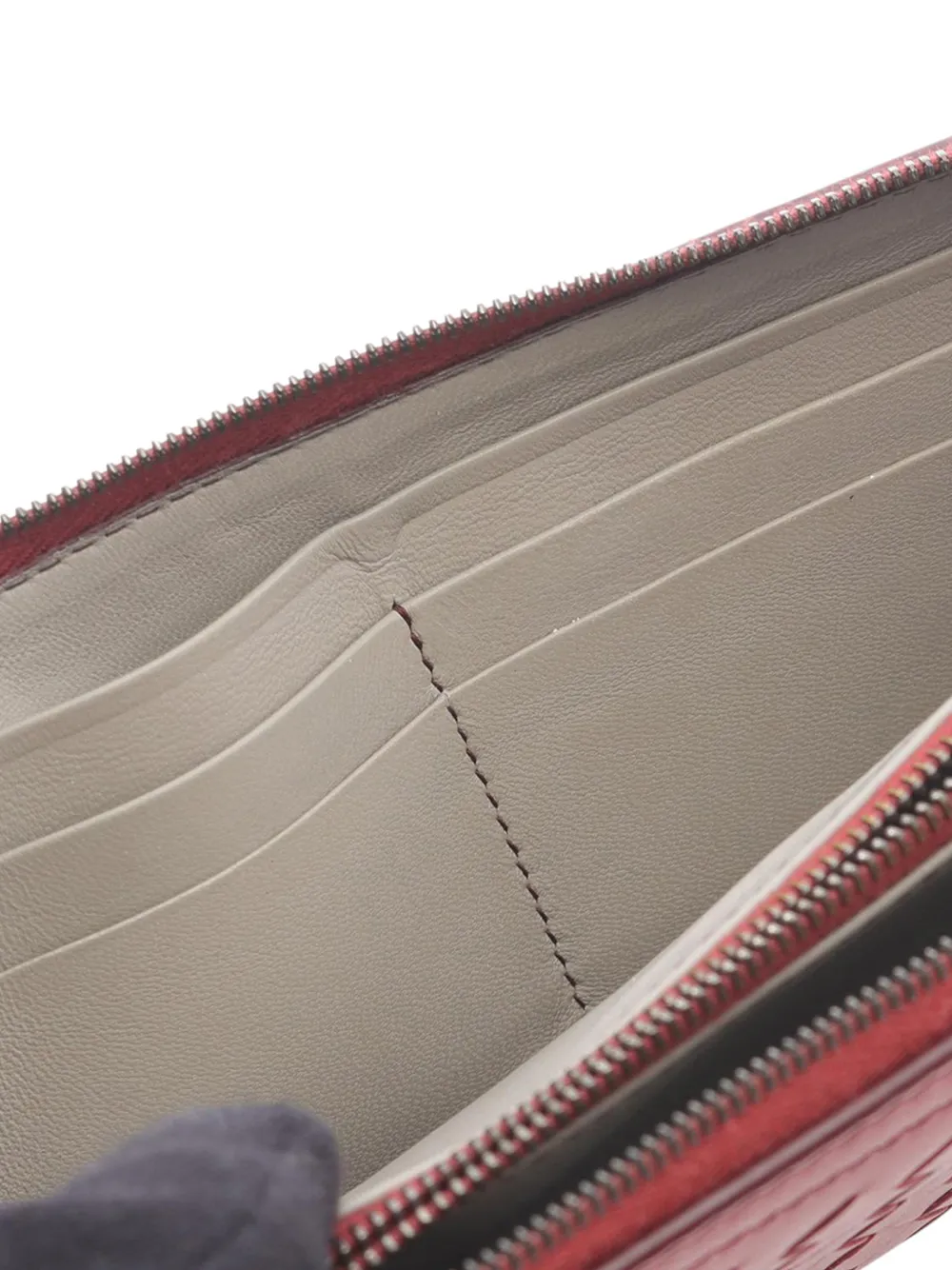 Pre-owned Bottega Veneta 2012-2025 Nappa Intrecciato Zip Around Wallet Long Wallets In Red