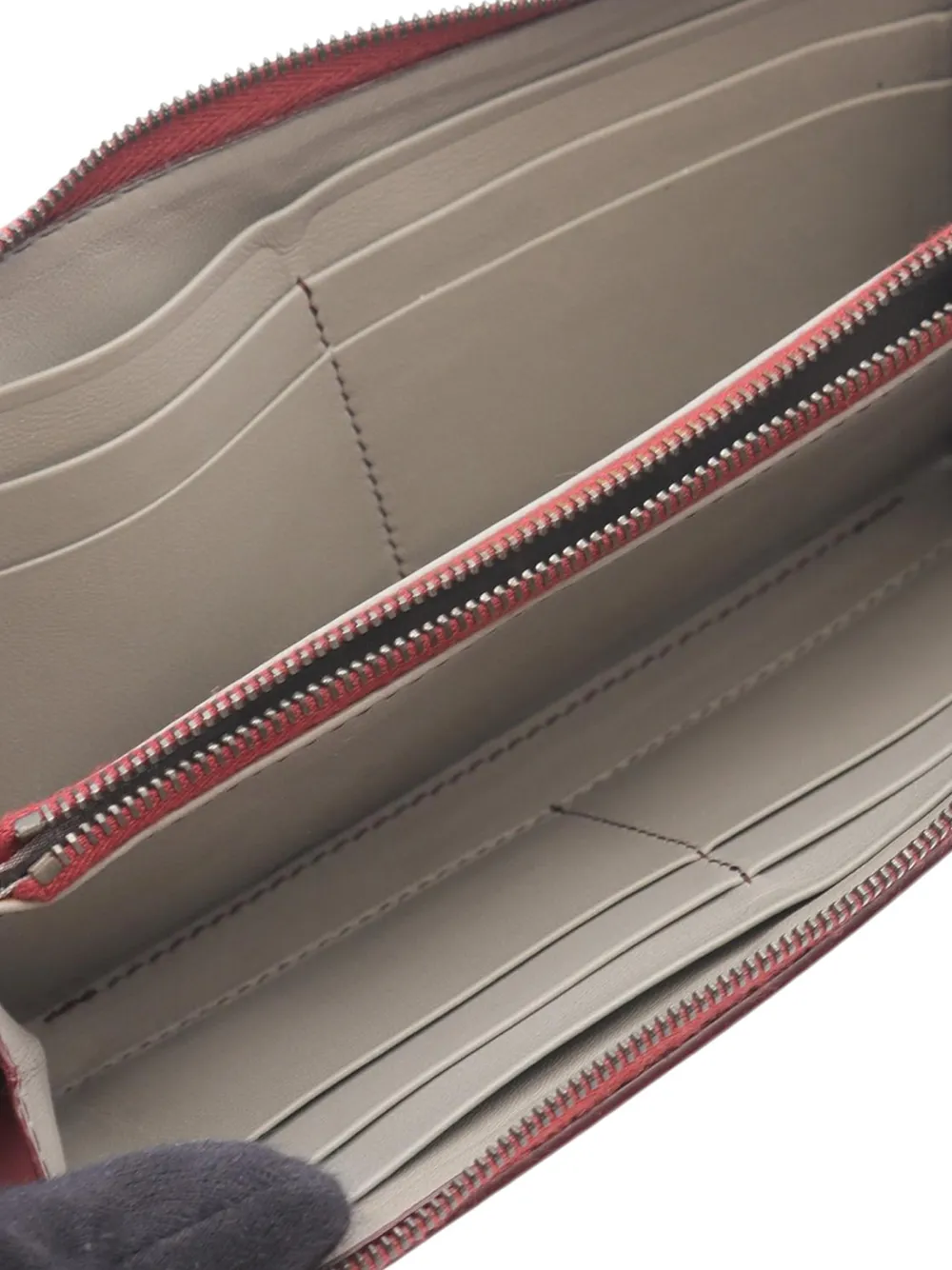 Pre-owned Bottega Veneta 2012-2025 Nappa Intrecciato Zip Around Wallet Long Wallets In Red