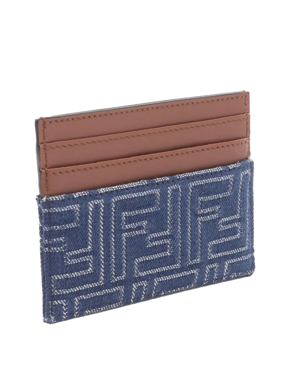 FENDI Pre-owned 2010-2025 Ff Jacquard Card Holder In Blue