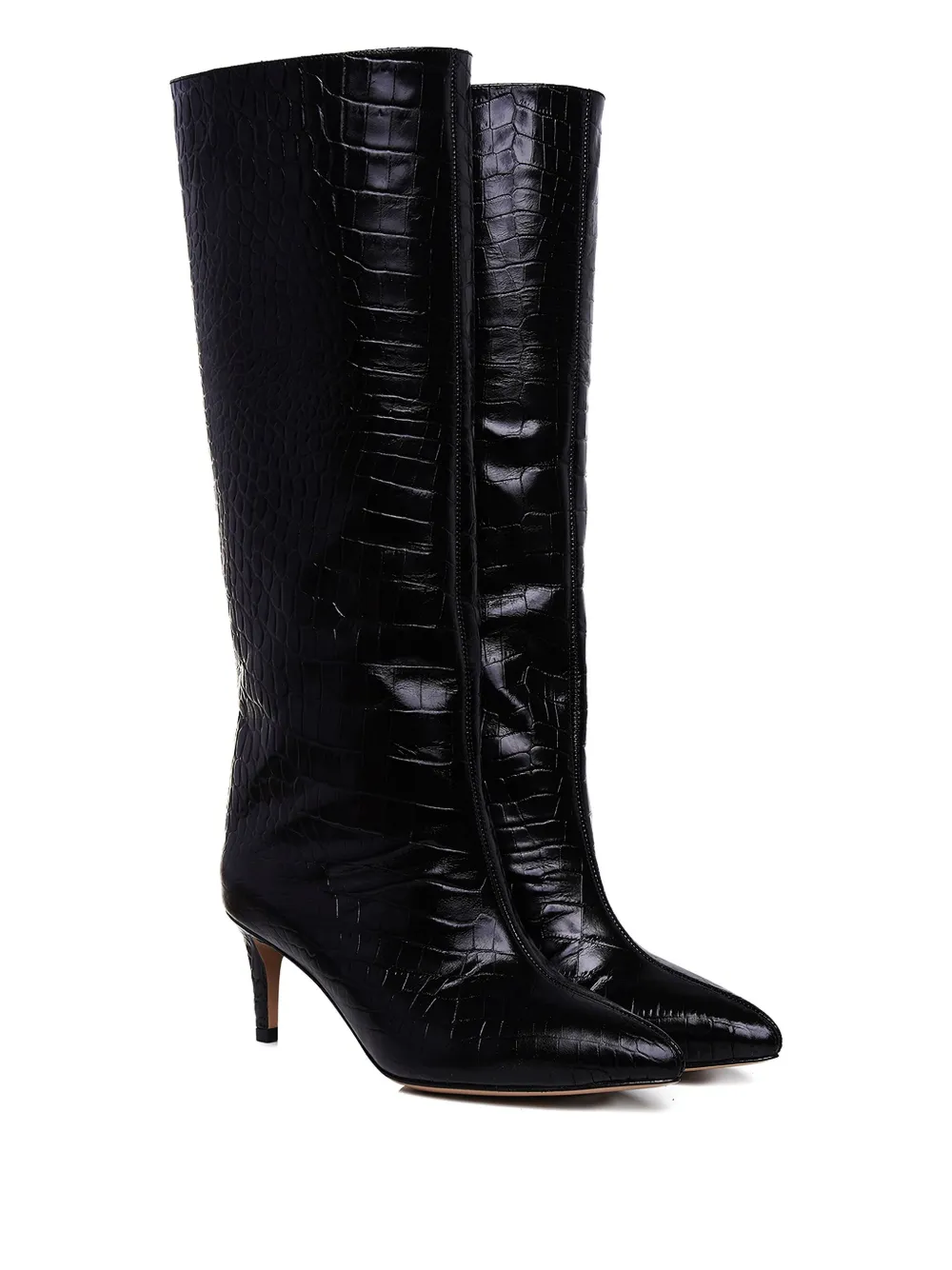 Ginissima 65mm Milla Embossed-pattern Knee Boots In Black