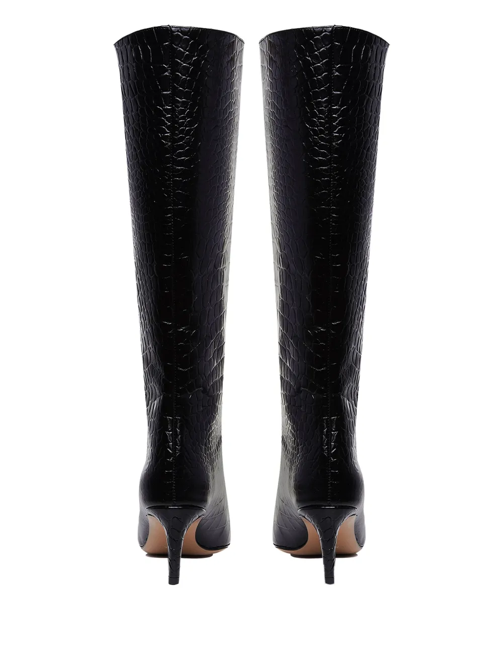 Ginissima 65mm Milla Embossed-pattern Knee Boots In Black