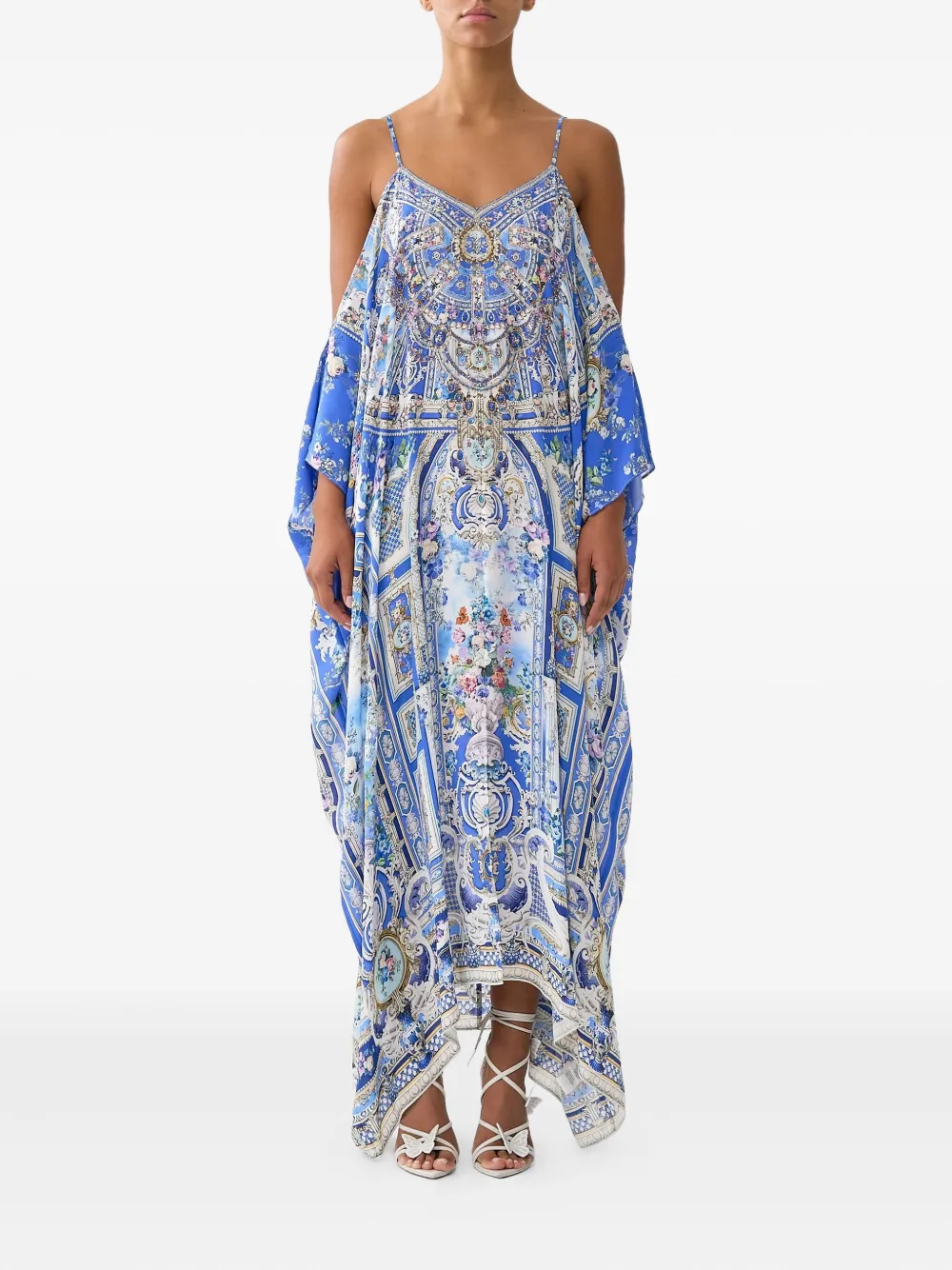 Camilla Ottoman Opulence silk maxi dress - Blauw