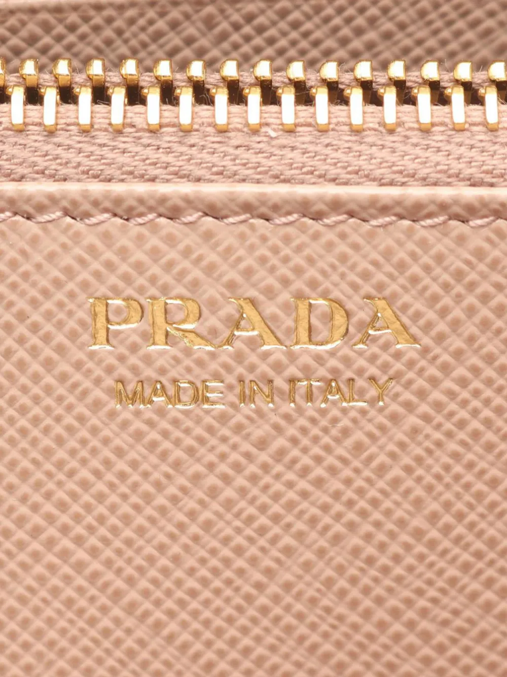 Pre-owned Prada 2010-2025 Saffiano Triangle Zip Around Wallet Long Wallets In Brown