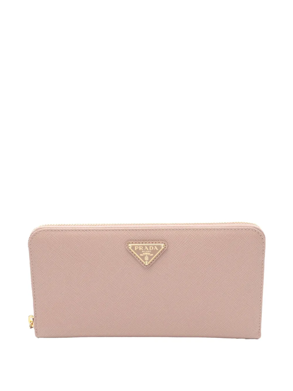 Prada Pre-Owned 2010-2025 Saffiano Triangle Zip Around Wallet long Prada Pre-Owned 2010-2025 Saffiano Triangle Zip Around Wallet long