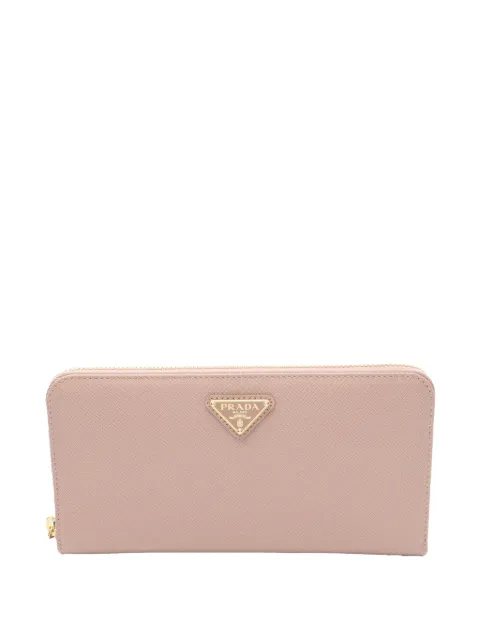 Prada Pre-Owned 2010-2025 Saffiano Triangle Zip Around Wallet long wallets