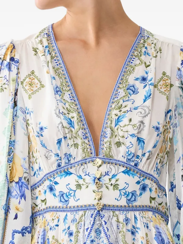 long blue flower dress Baby Blue Daisy Dress– Teuta Matoshi main image 1