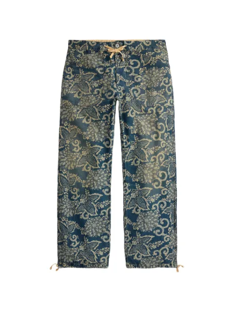 Ralph Lauren RRL jean fleuri à lien de resserrage