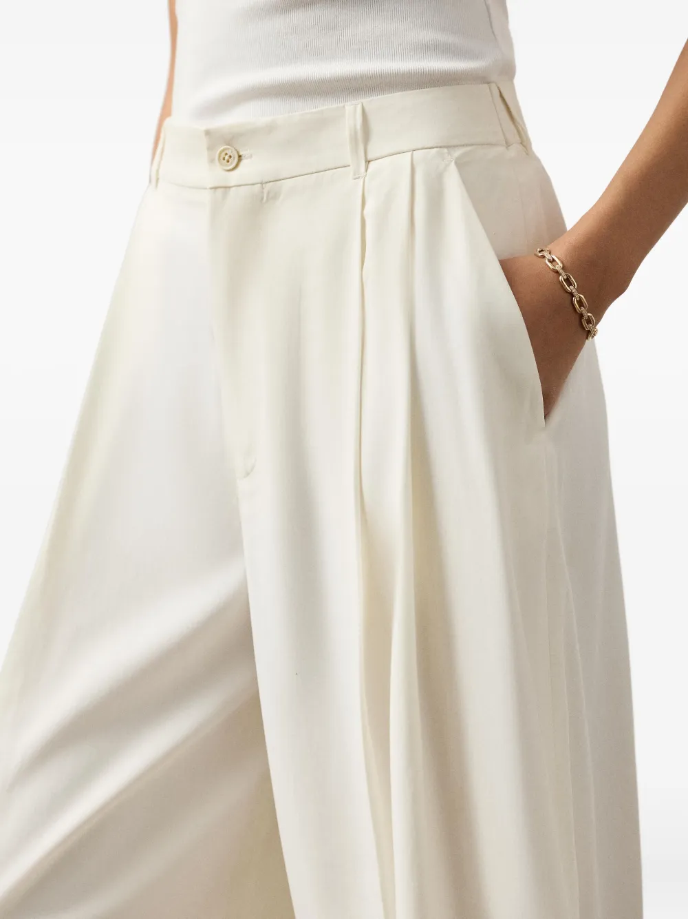 Ralph Lauren Collection Myrtle geplooide broek Beige