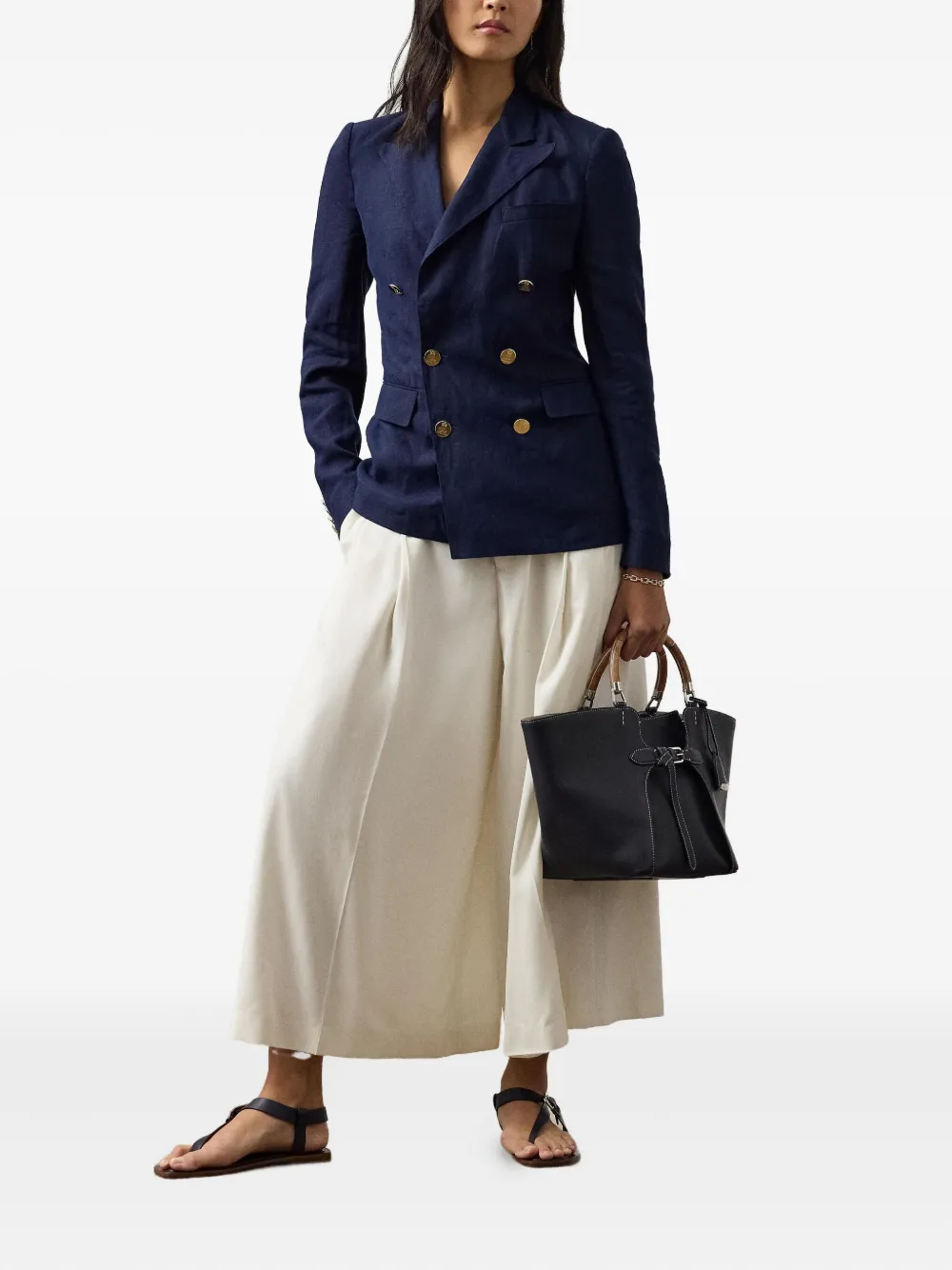 Ralph Lauren Collection Myrtle geplooide broek Beige