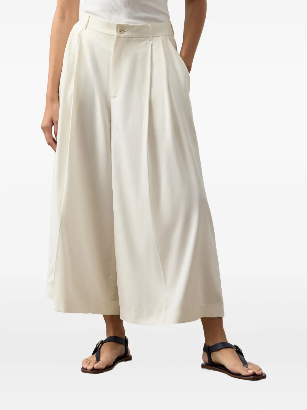 Ralph Lauren Collection Myrtle geplooide broek Beige