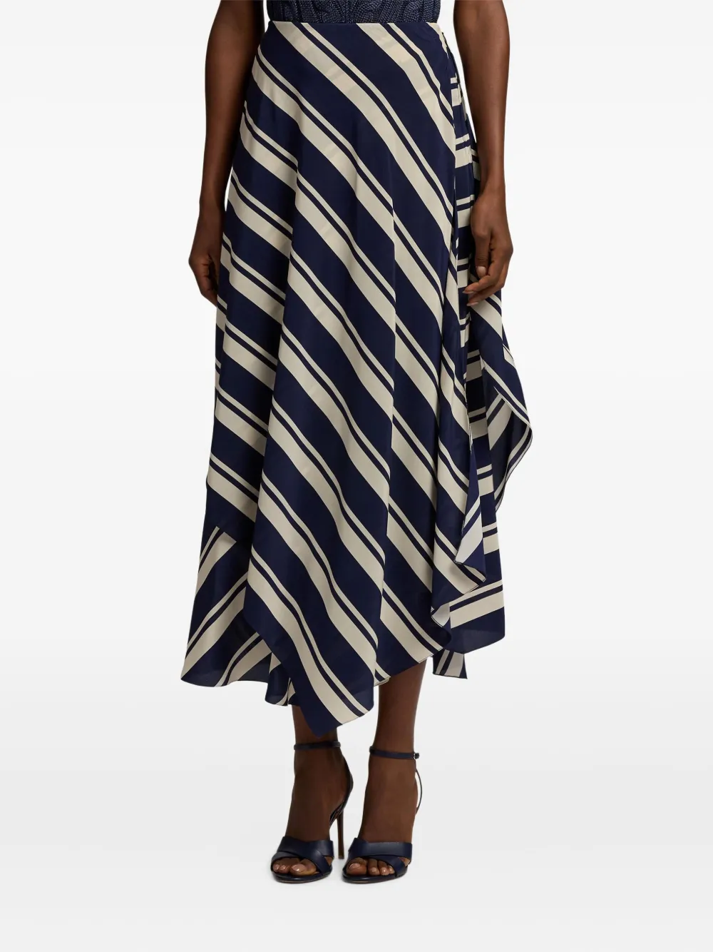 Ralph Lauren Collection Gestreepte Tilda rok Blauw