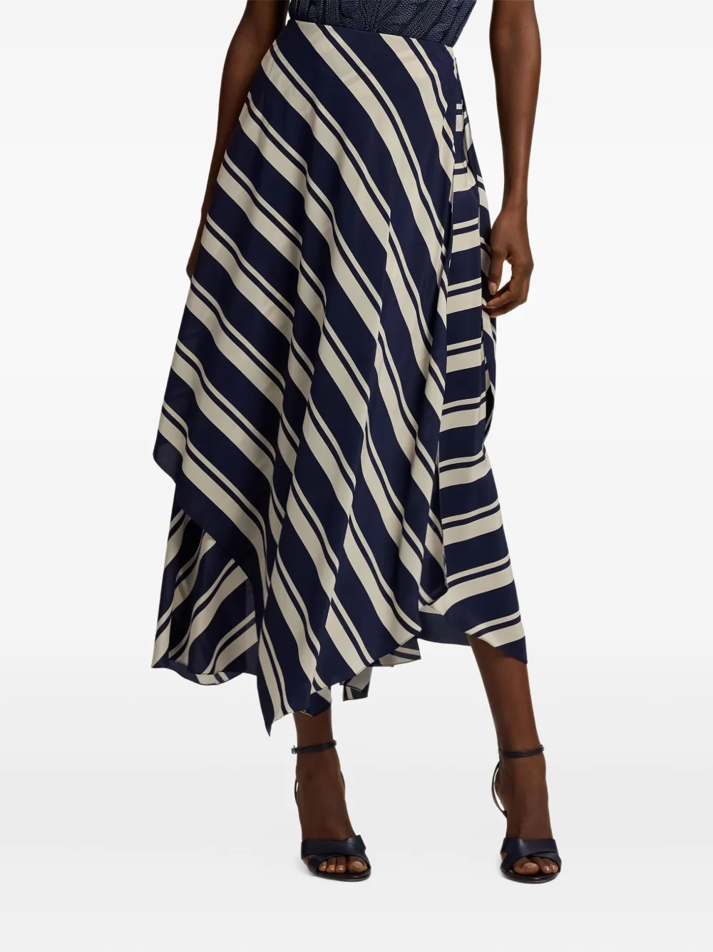 Ralph Lauren Collection Gestreepte Tilda rok Blauw