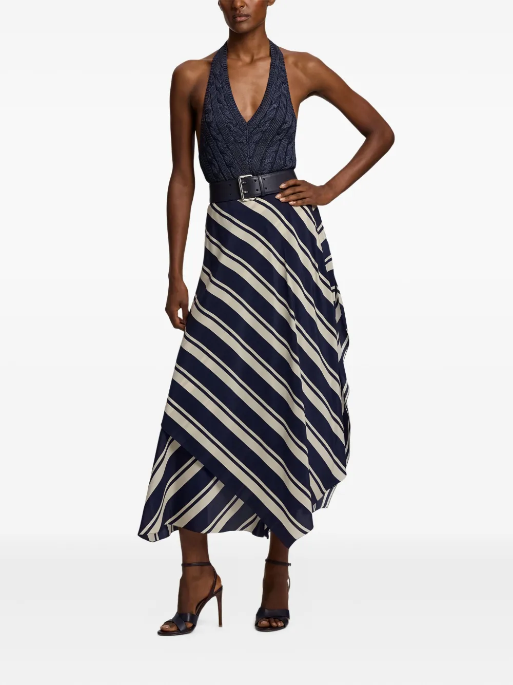 Ralph Lauren Collection Gestreepte Tilda rok - Blauw