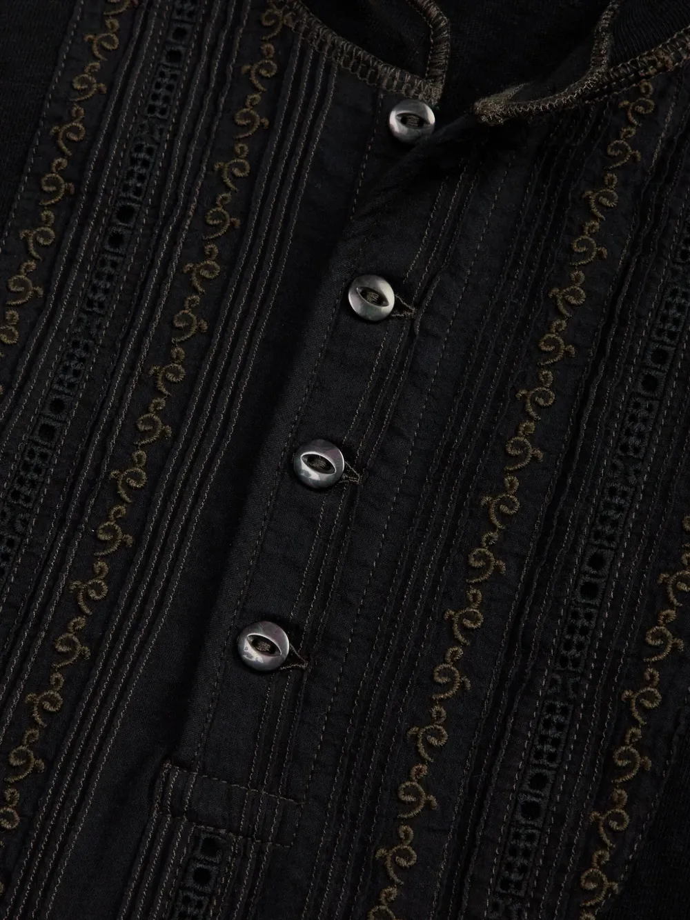 Embroidered Henley T-Shirt