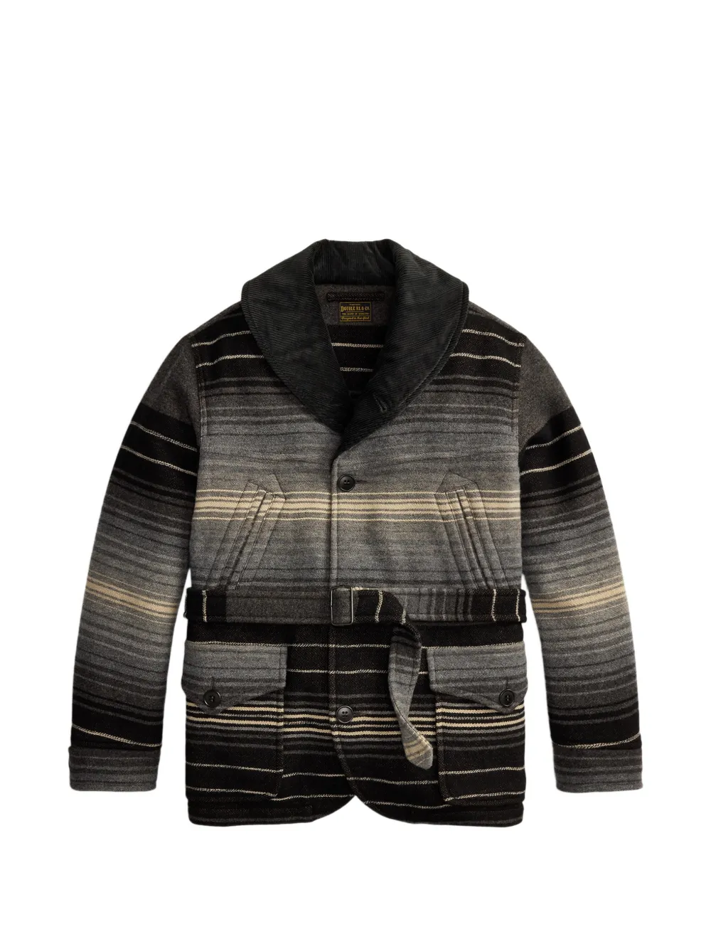 Ralph Lauren RRL Giacca a righe con cintura - Grigio