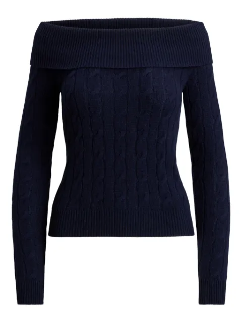 Ralph Lauren Collection Schulterfreier Pullover mit Zopfmuster