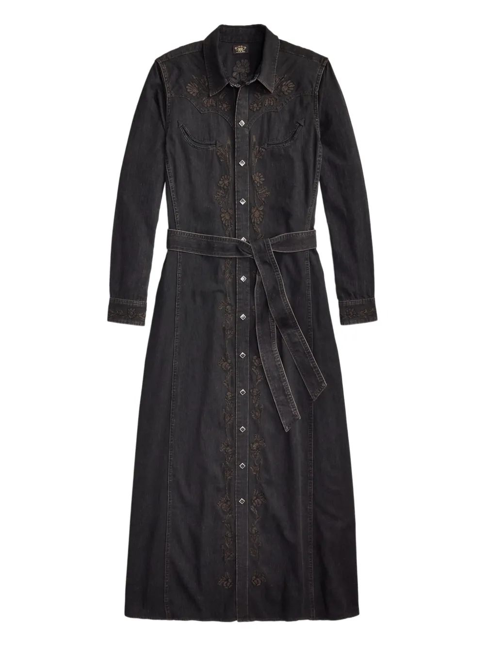 Ralph Lauren RRL Abito midi con ricamo - Nero