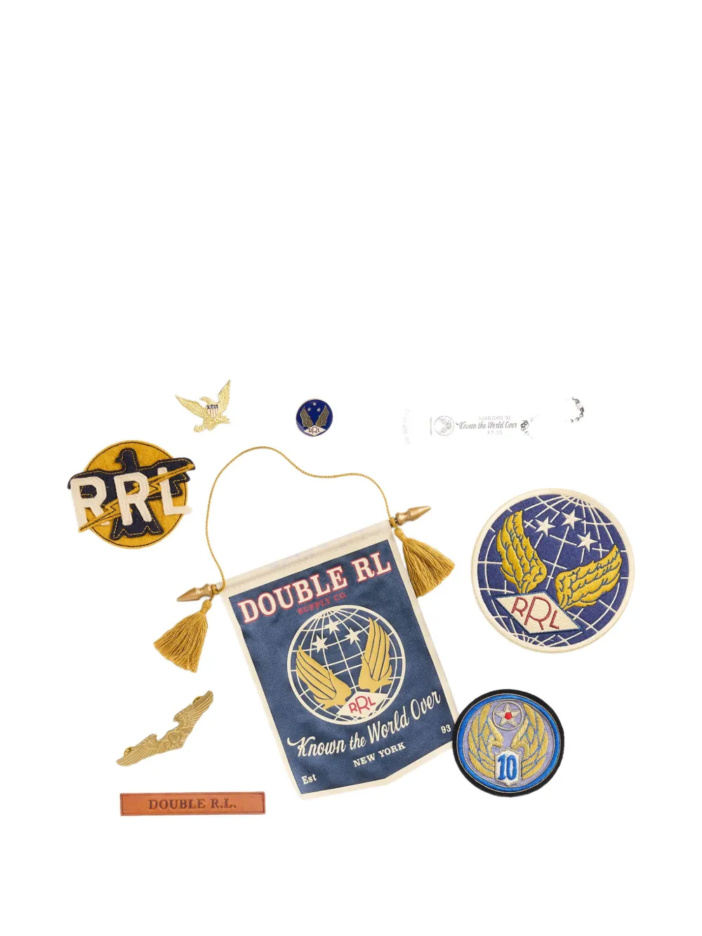 Ralph Lauren RRL Souvenir-Set mit Quasten-Patch - Blau