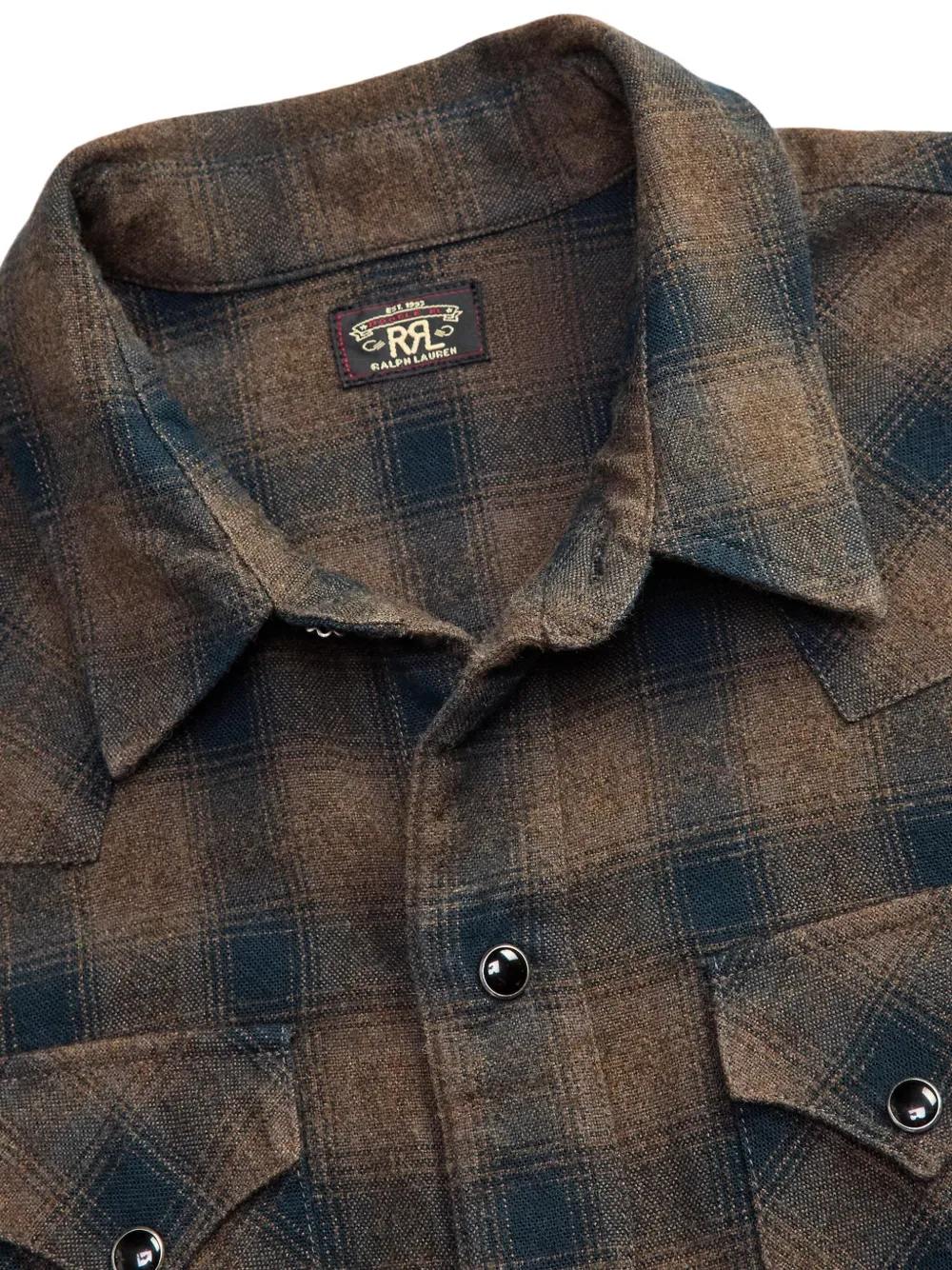 Ralph Lauren RRL Geruite midi-jurk met gestrikte taille Bruin