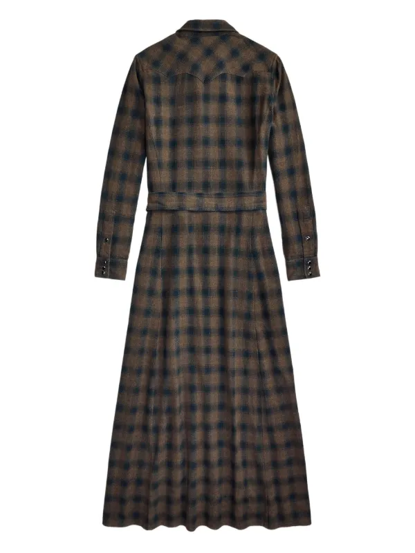 ralph lauren plaid midi dress Ralph Lauren Plaid Paneled Midi Dress