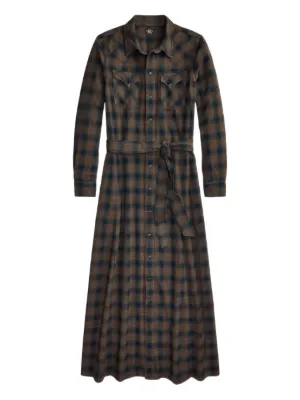 Polo Ralph Lauren button-up long-sleeve Dress | Black | FARFETCH